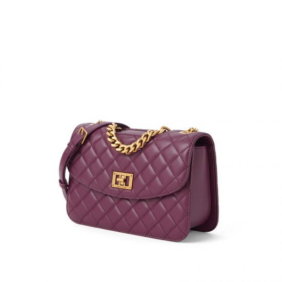 Charles Keith Chain Shoulder Bag Diamond Bag Purple Charles Keith Chain Shoulder Bag Diamond Bag Purple